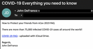COVID-19 test email scam
