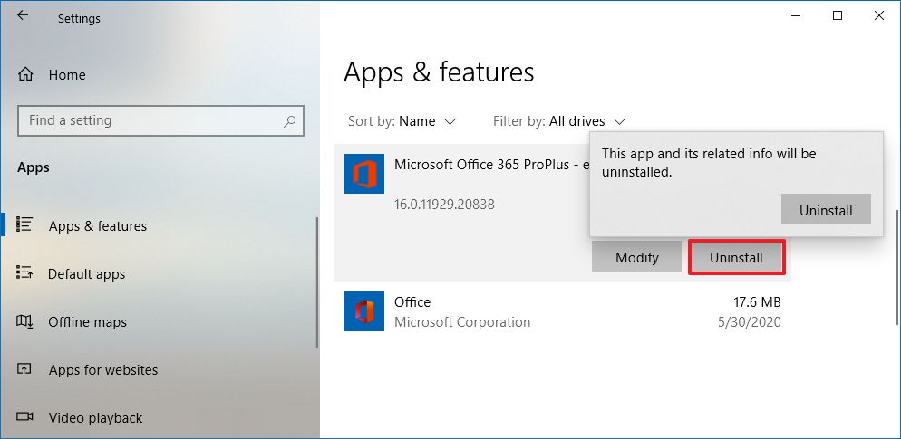 uninstall and reinstall ms office 365