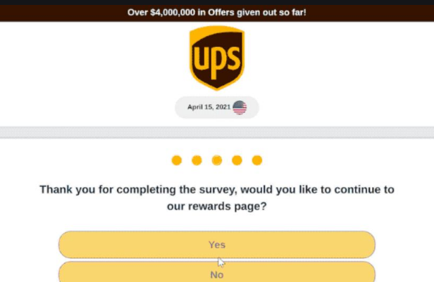 UPS Rewards Scam