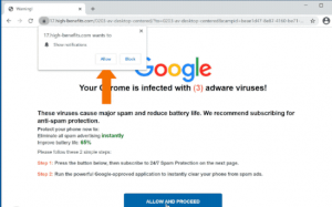 Your Device Is Infected With A Spam Virus POP-UP Scam