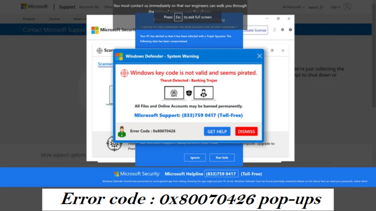 How to Remove Error code : 0x80070426 pop-ups from PC - Malware Guide